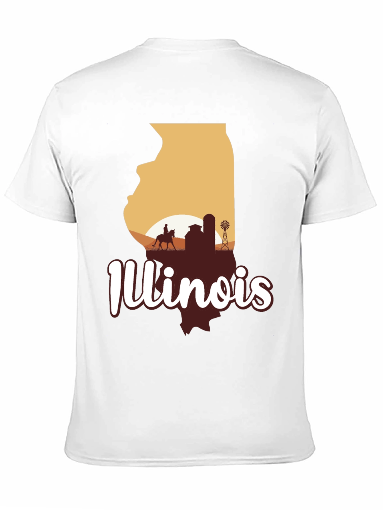 Illinois State Silhouette Graphic Tee - Black