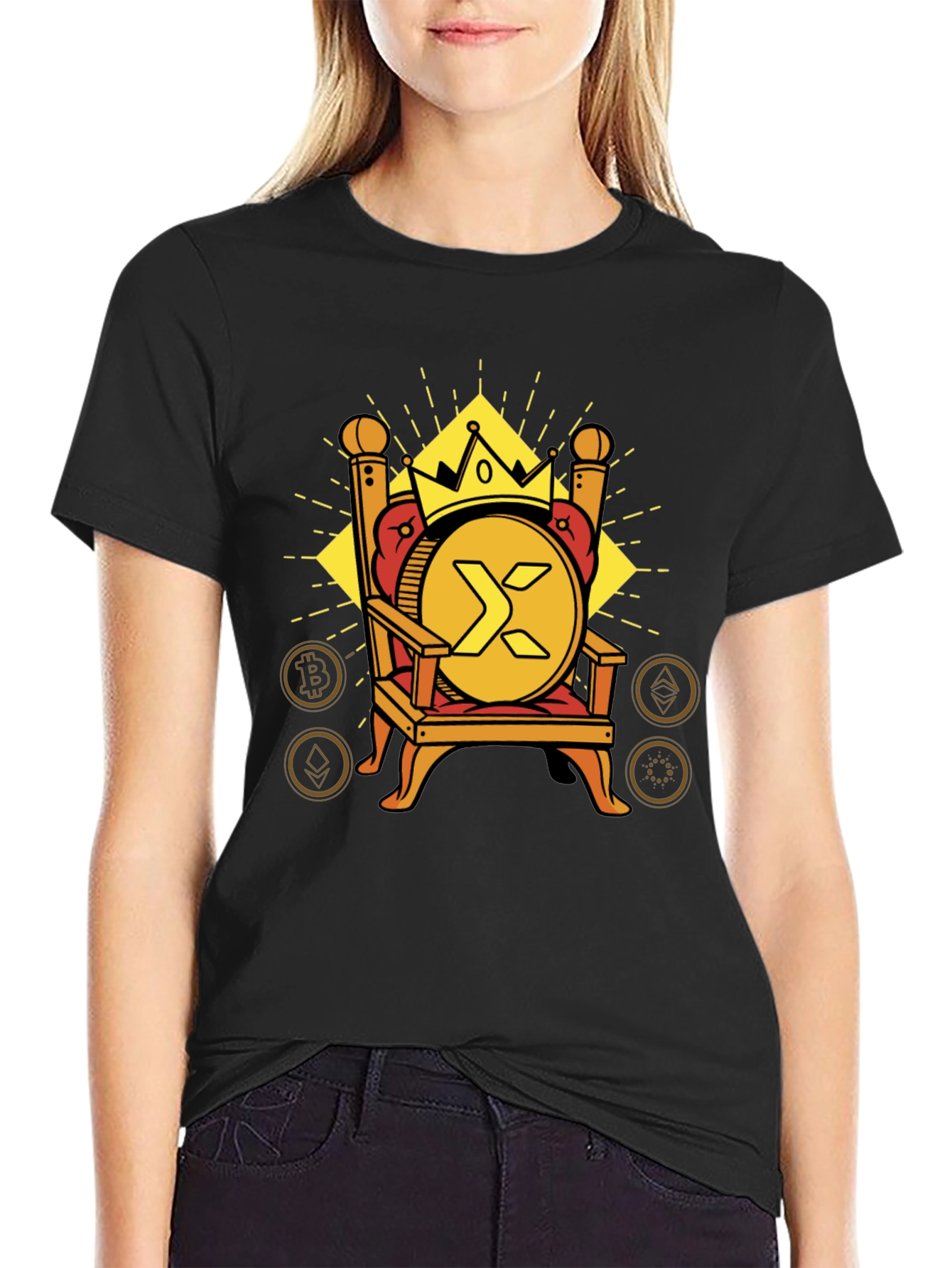 Crypto King T-Shirt - XRP Throne Design