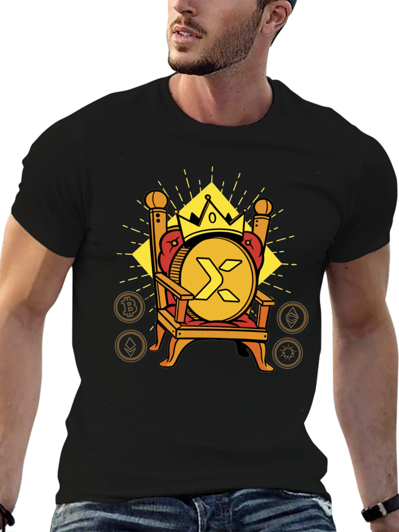 Crypto King T-Shirt - XRP Throne Design