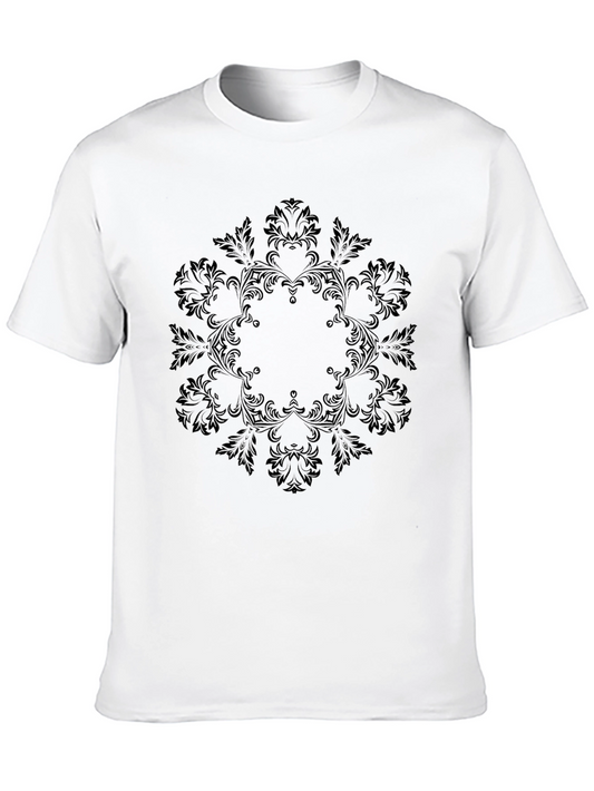 Elegant Black Floral Mandala T-Shirt