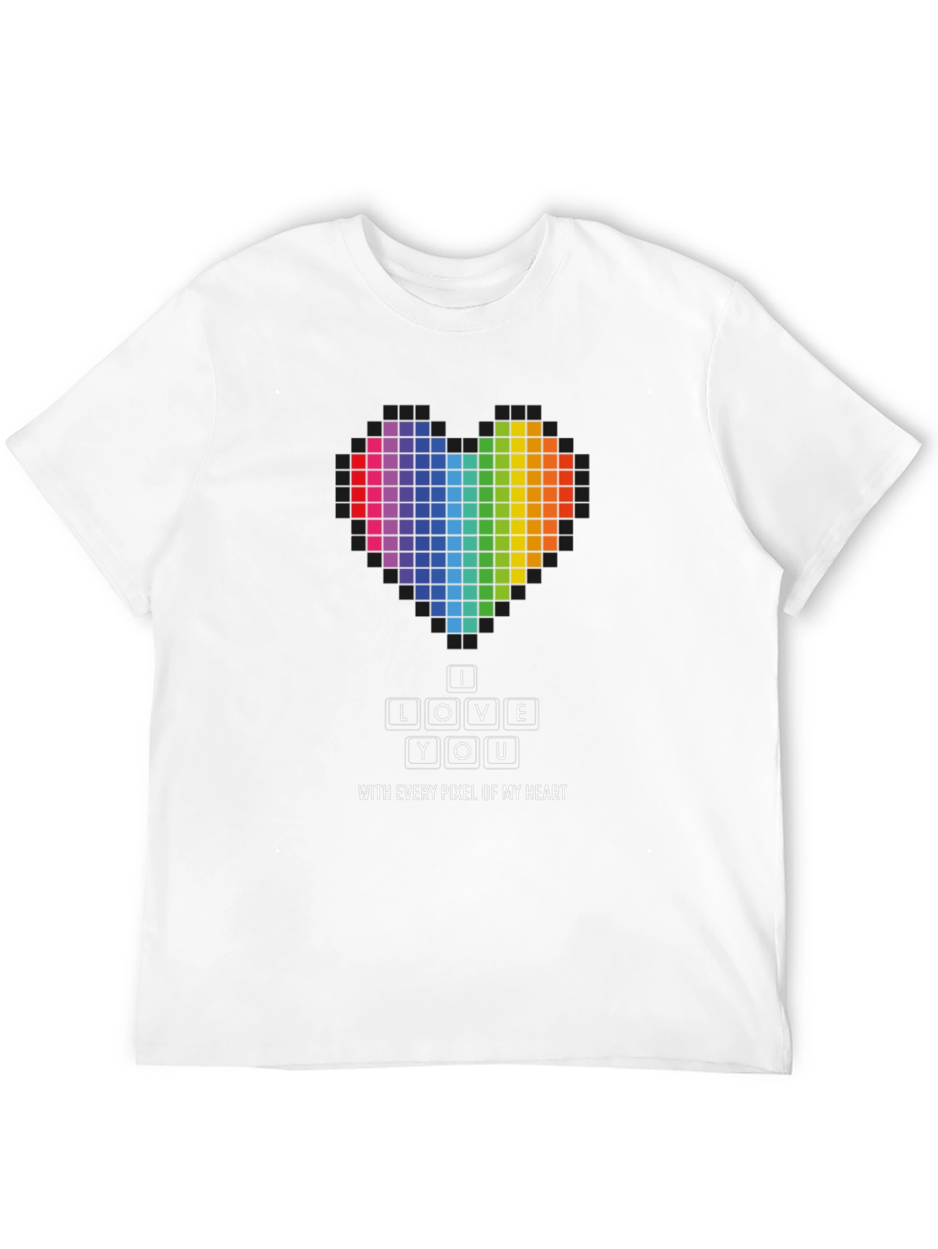 Pixel Heart I Love You Graphic T-Shirt
