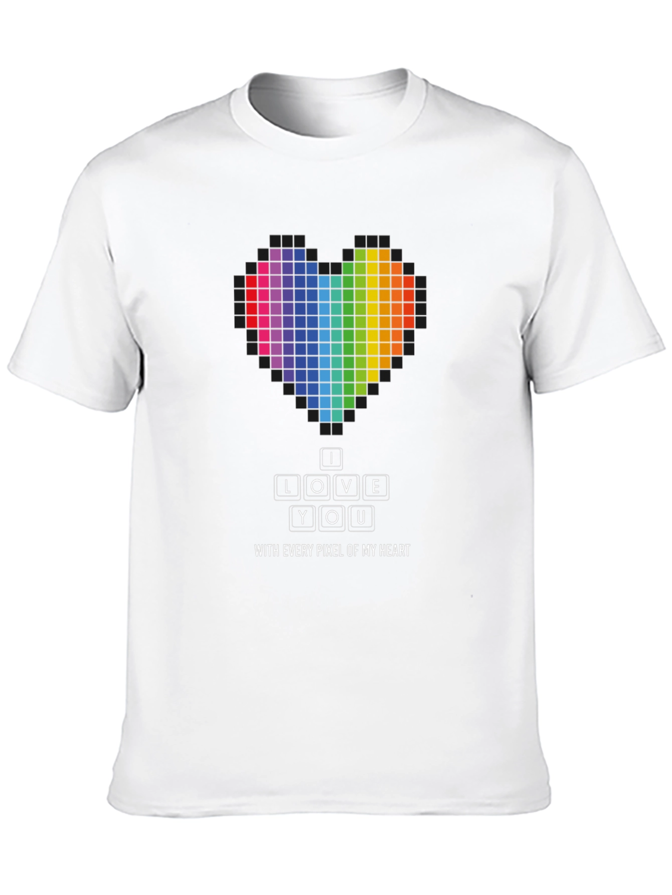 Pixel Heart I Love You Graphic T-Shirt