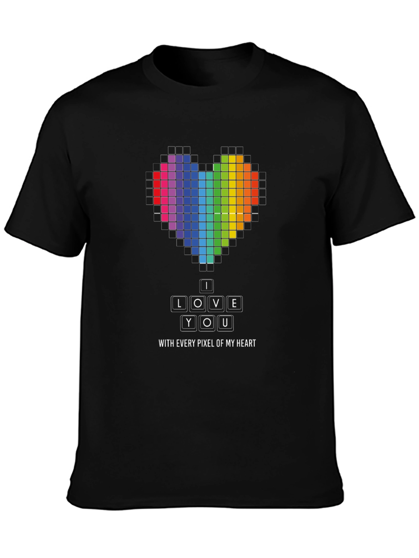 Pixel Heart I Love You Graphic T-Shirt