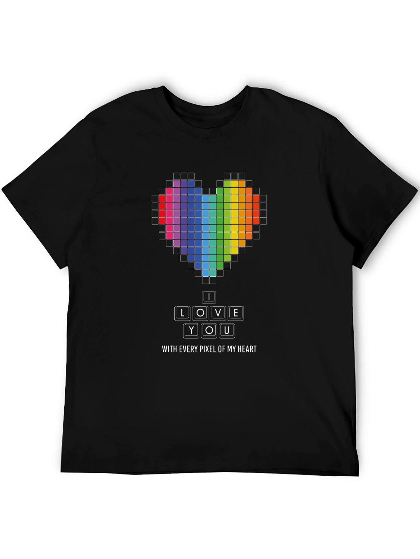 Pixel Heart I Love You Graphic T-Shirt