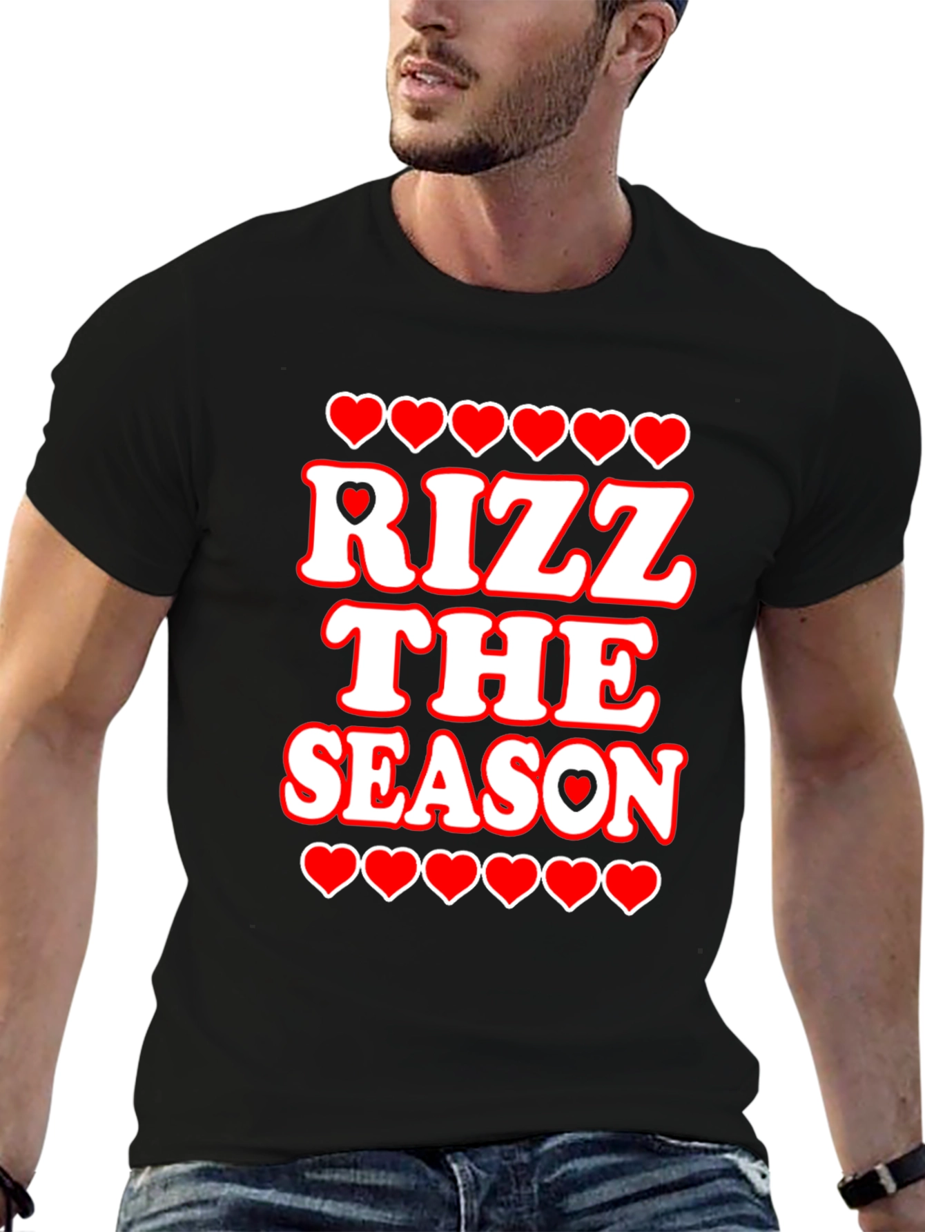 Rizz The Season T-Shirt - Holiday Heart Graphic Tee