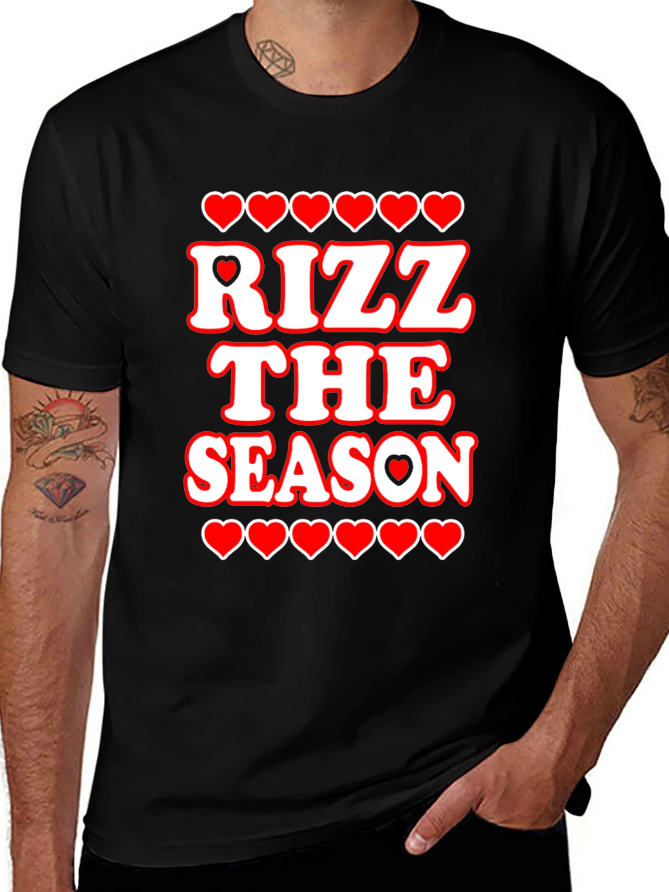 Rizz The Season T-Shirt - Holiday Heart Graphic Tee