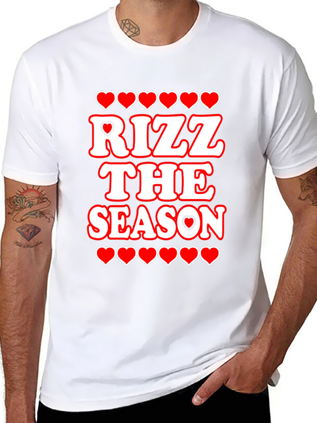 Rizz The Season T-Shirt - Holiday Heart Graphic Tee