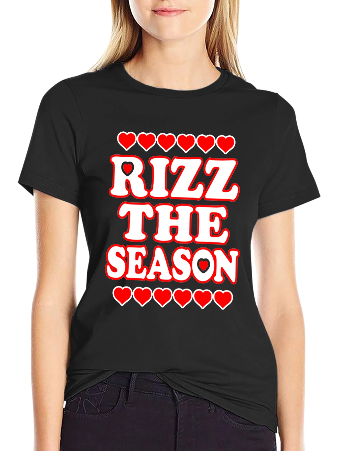 Rizz The Season T-Shirt - Holiday Heart Graphic Tee
