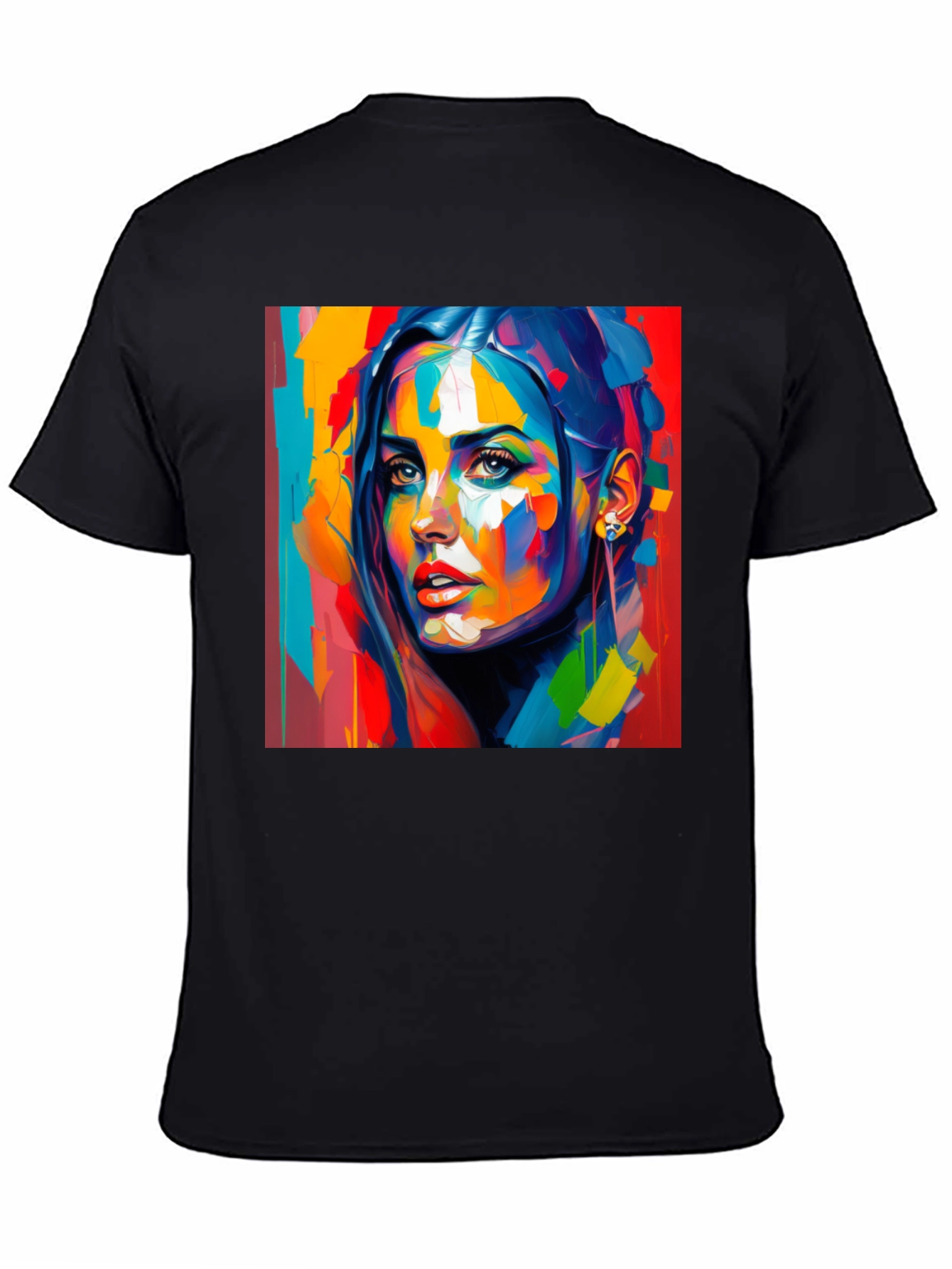 Abstract Woman Art Print Black T-Shirt
