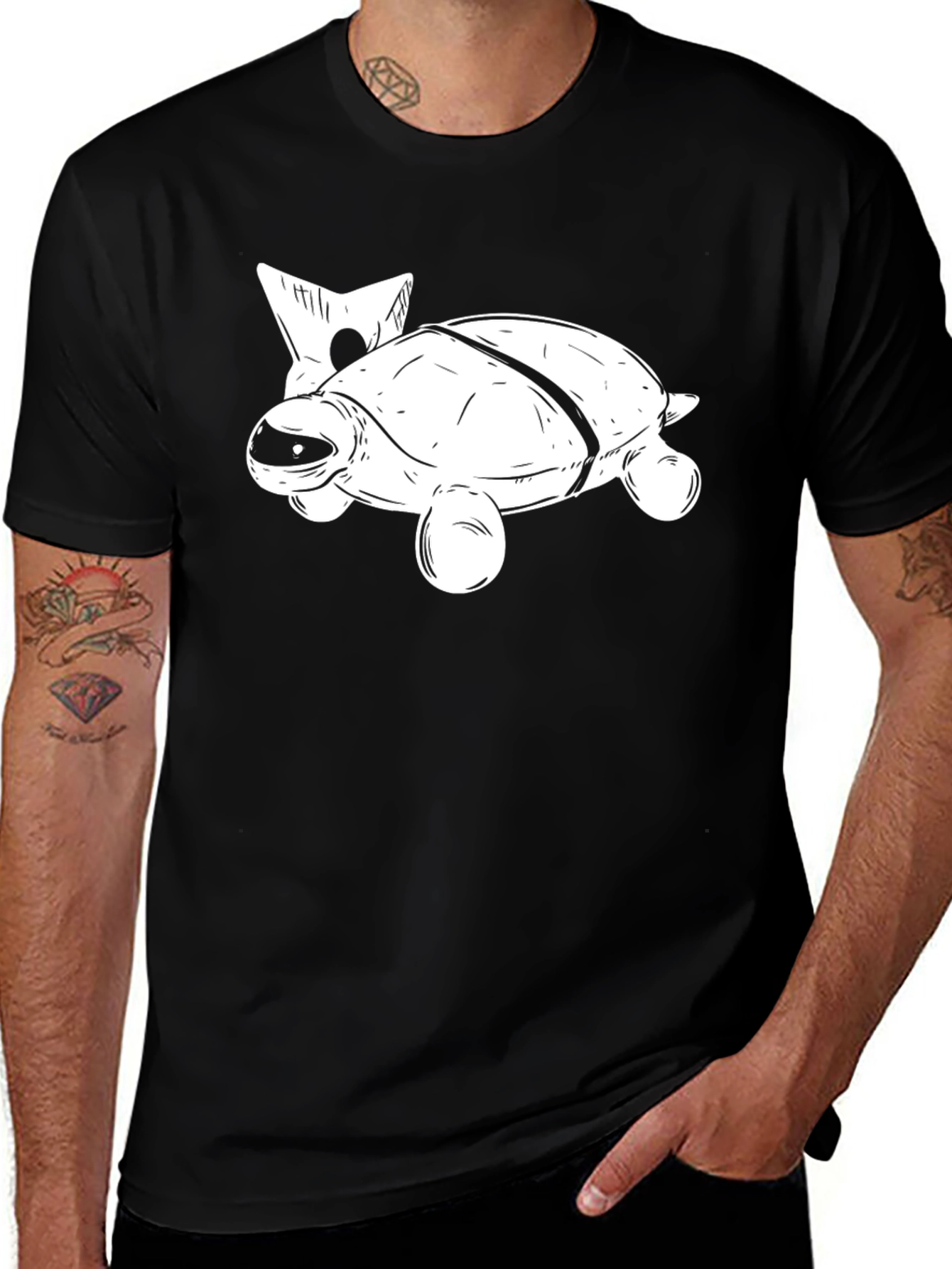 Cool Turtle T-Shirt - Black Graphic Tee