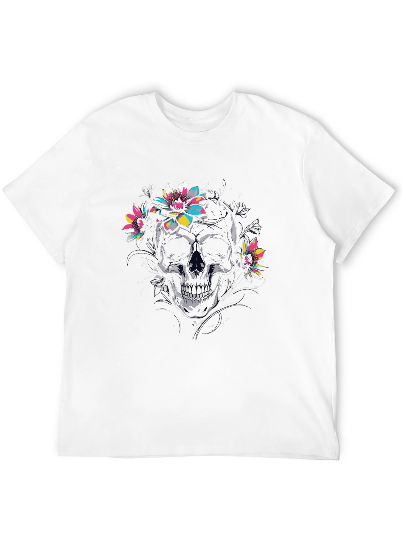 Floral Skull Graphic Tee - Stylish Comfort