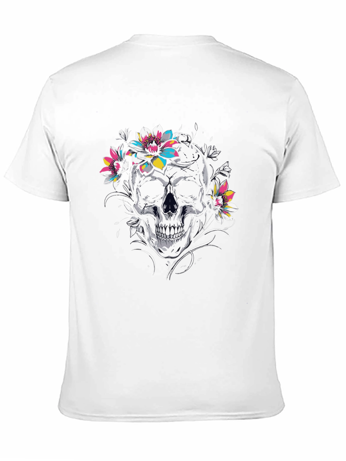 Floral Skull Graphic Tee - Stylish Comfort