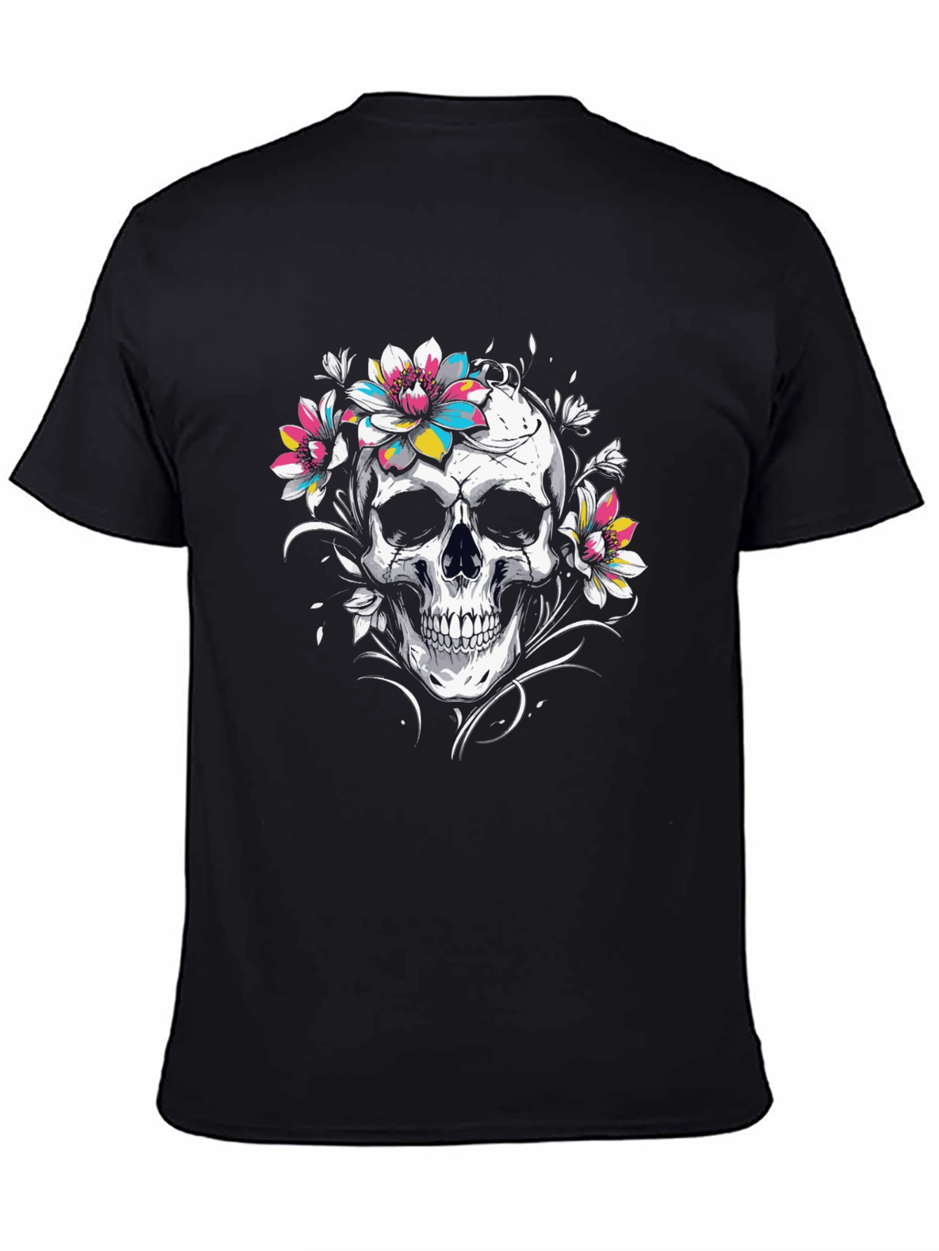 Floral Skull Graphic Tee - Stylish Comfort