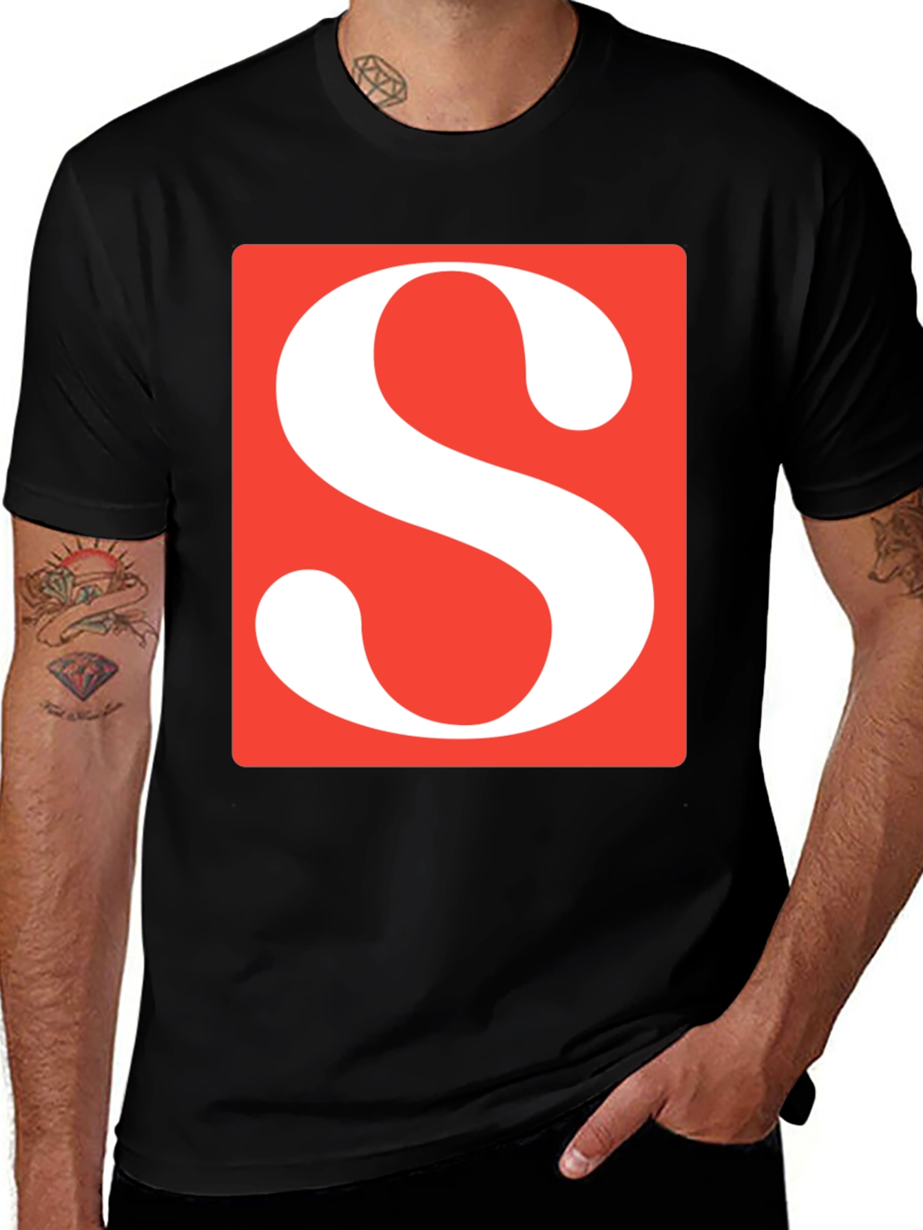 Statement S Graphic Tee - Bold Letter Print