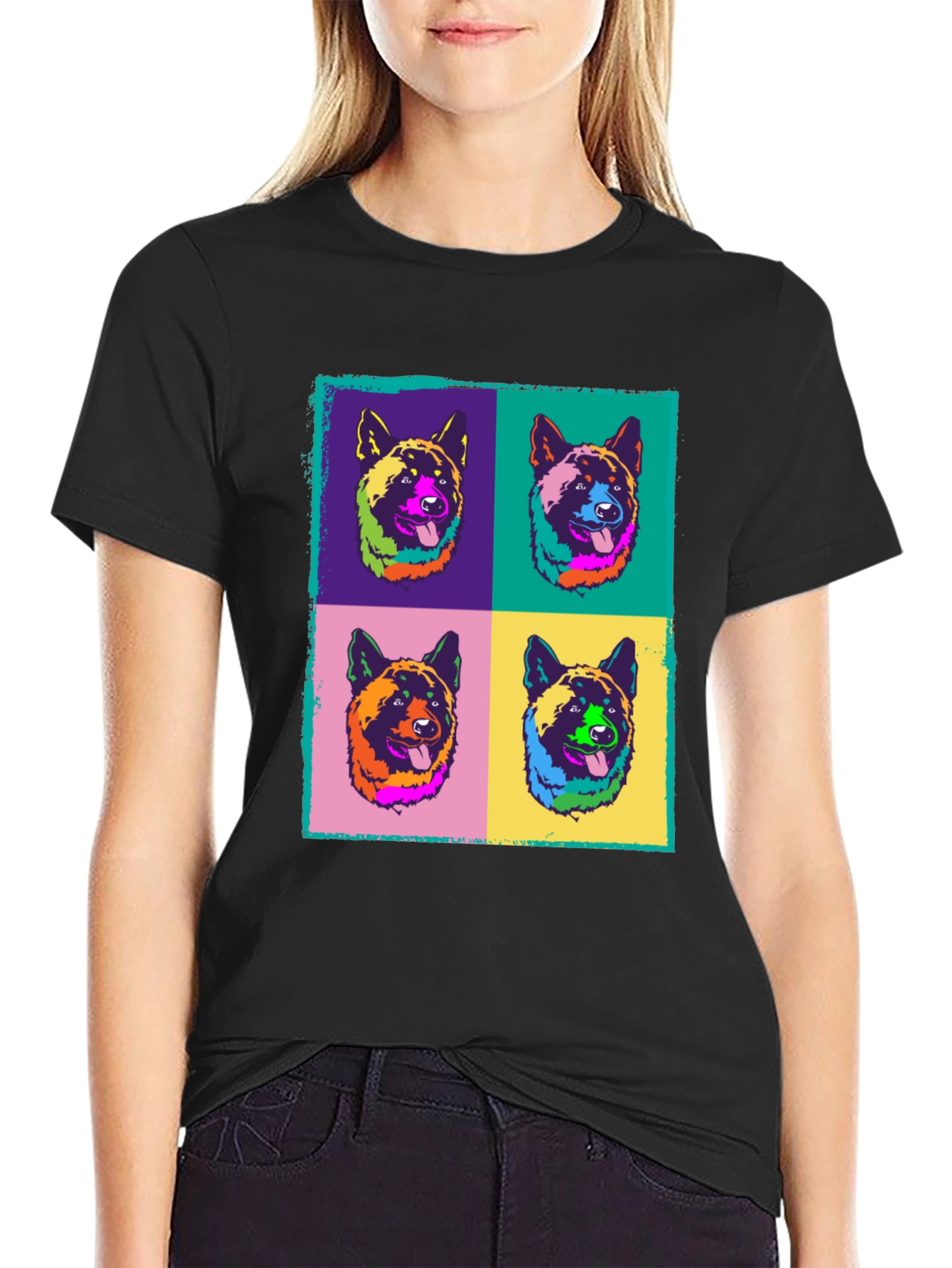 Pop Art Dog Graphic Tee - Stylish Unisex T-Shirt