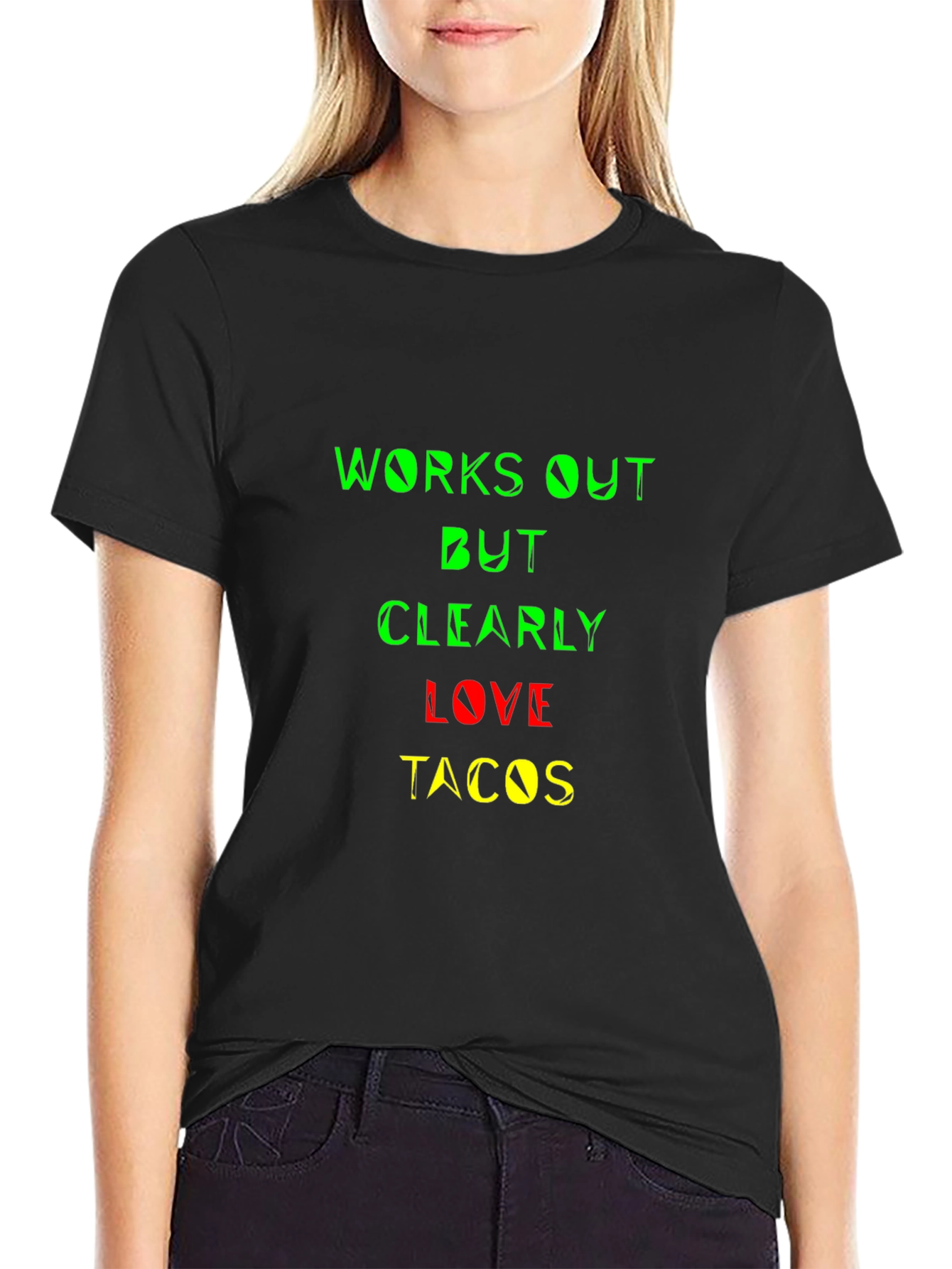 Works Out But Clearly Love Tacos Graphic Tee