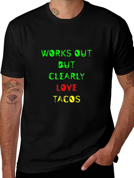 Works Out But Clearly Love Tacos Graphic Tee