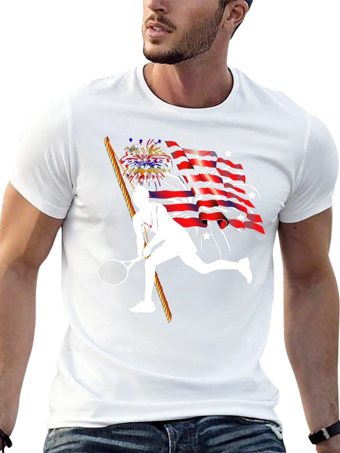 Patriotic Tennis Player T-Shirt