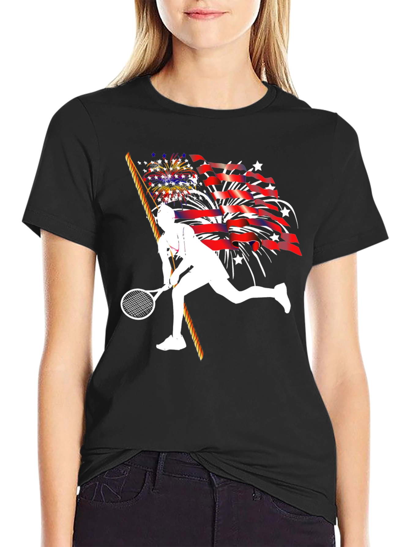 Patriotic Tennis Player T-Shirt