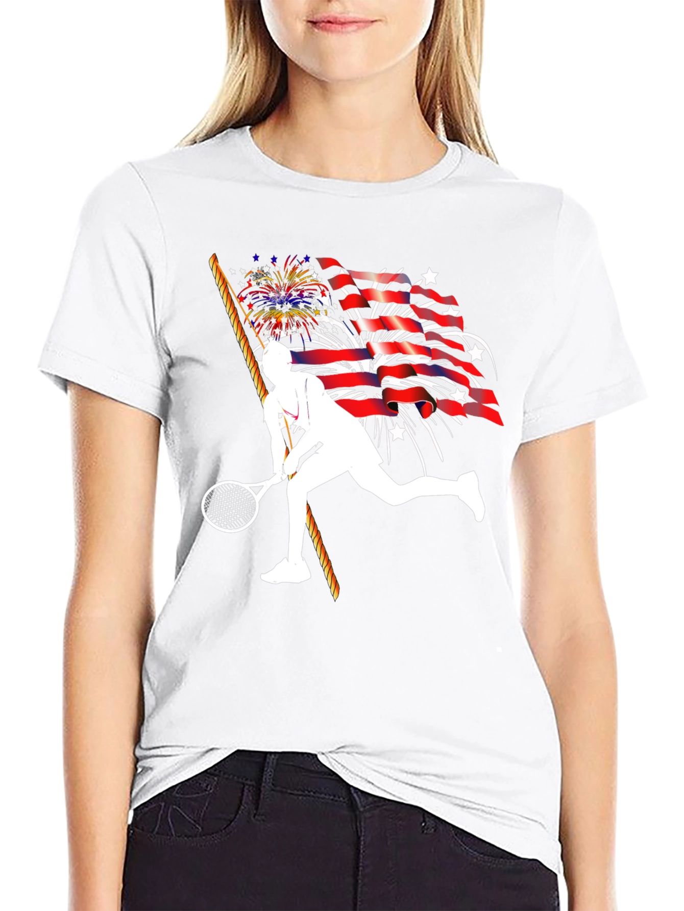 Patriotic Tennis Player T-Shirt