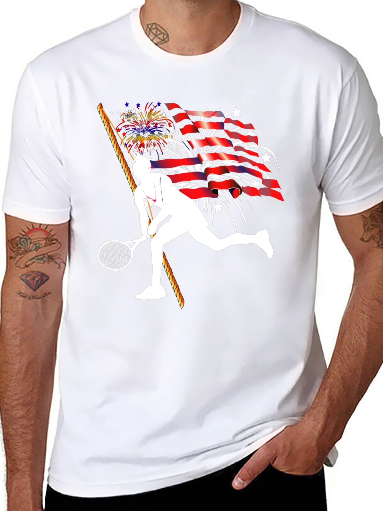 Patriotic Tennis Player T-Shirt