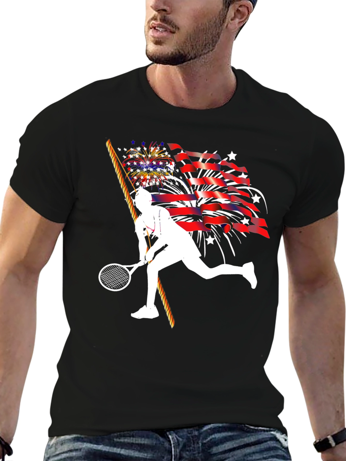 Patriotic Tennis Player T-Shirt