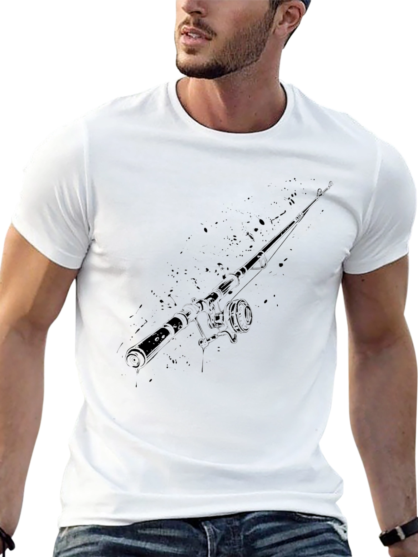 Fishing Rod Graphic T-Shirt