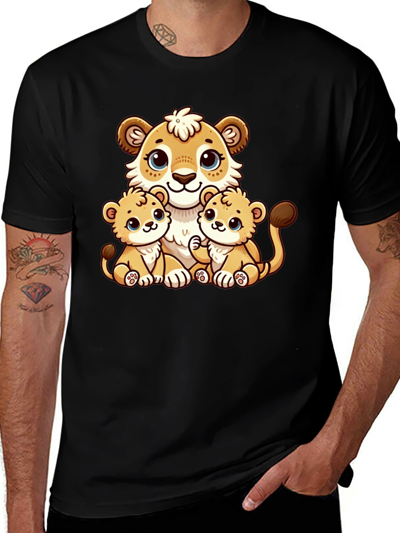 Cute Cartoon Lion Family T-Shirt