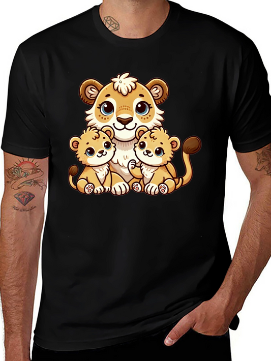 Cute Cartoon Lion Family T-Shirt