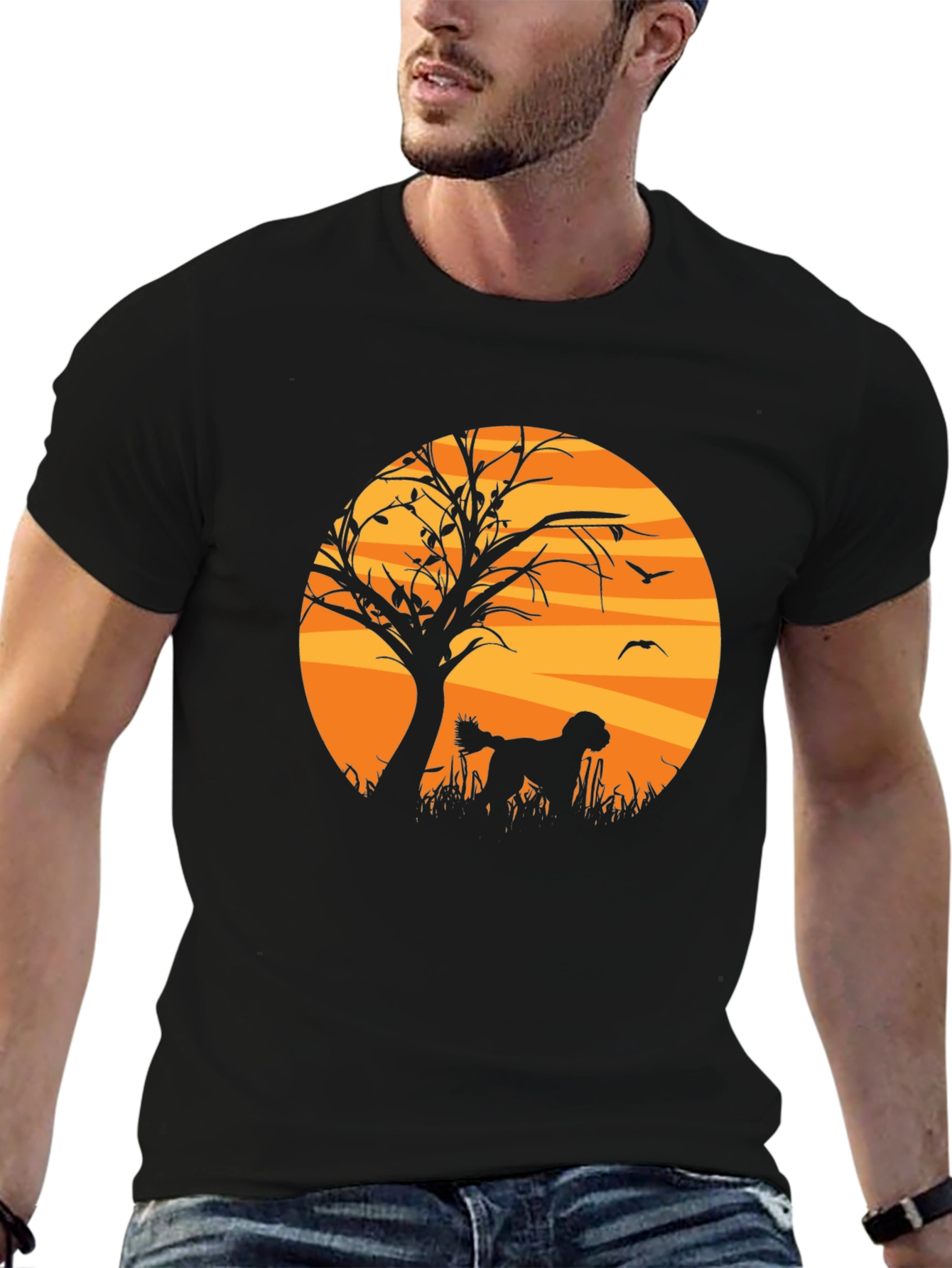 Silhouette Dog Graphic T-Shirt