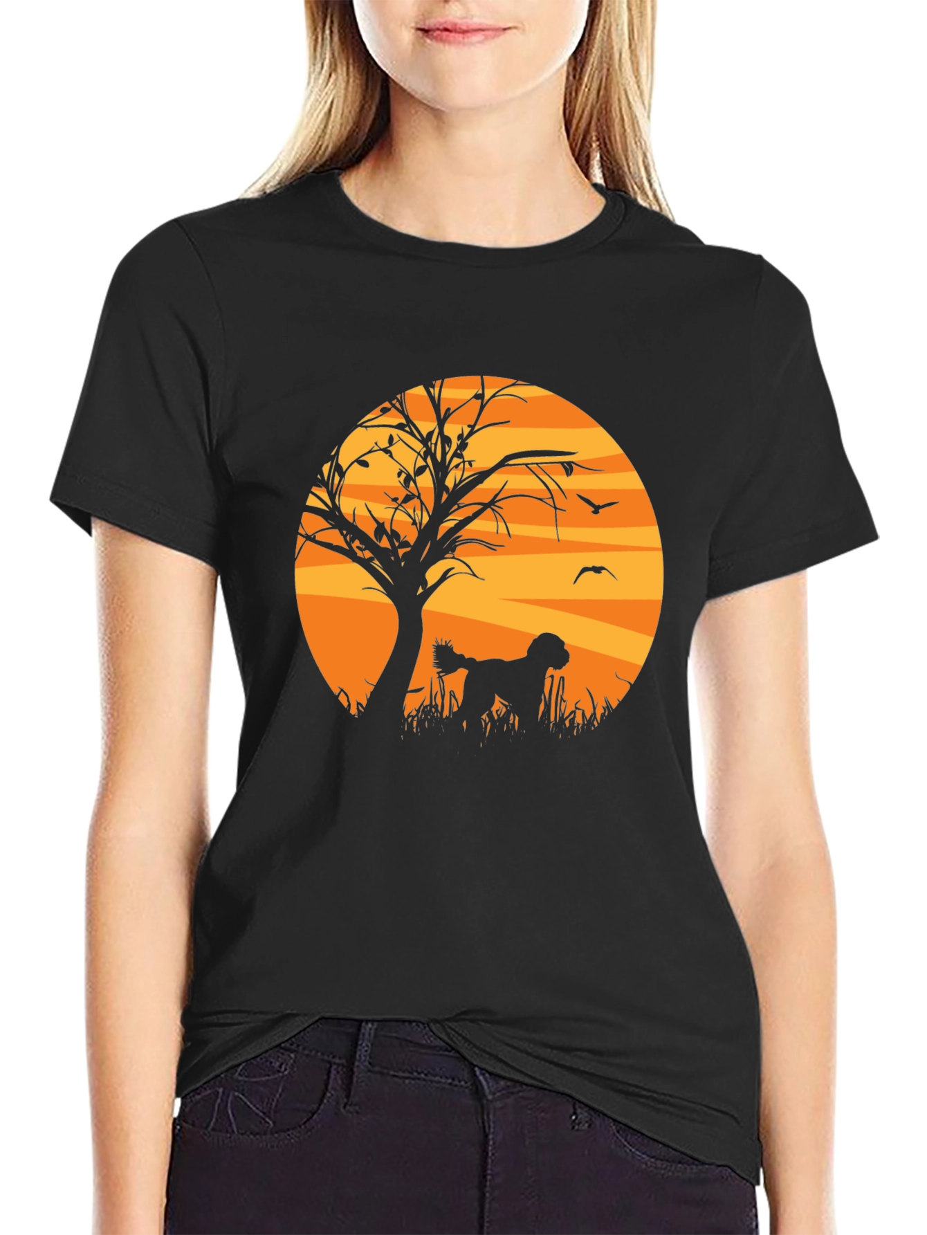 Silhouette Dog Graphic T-Shirt