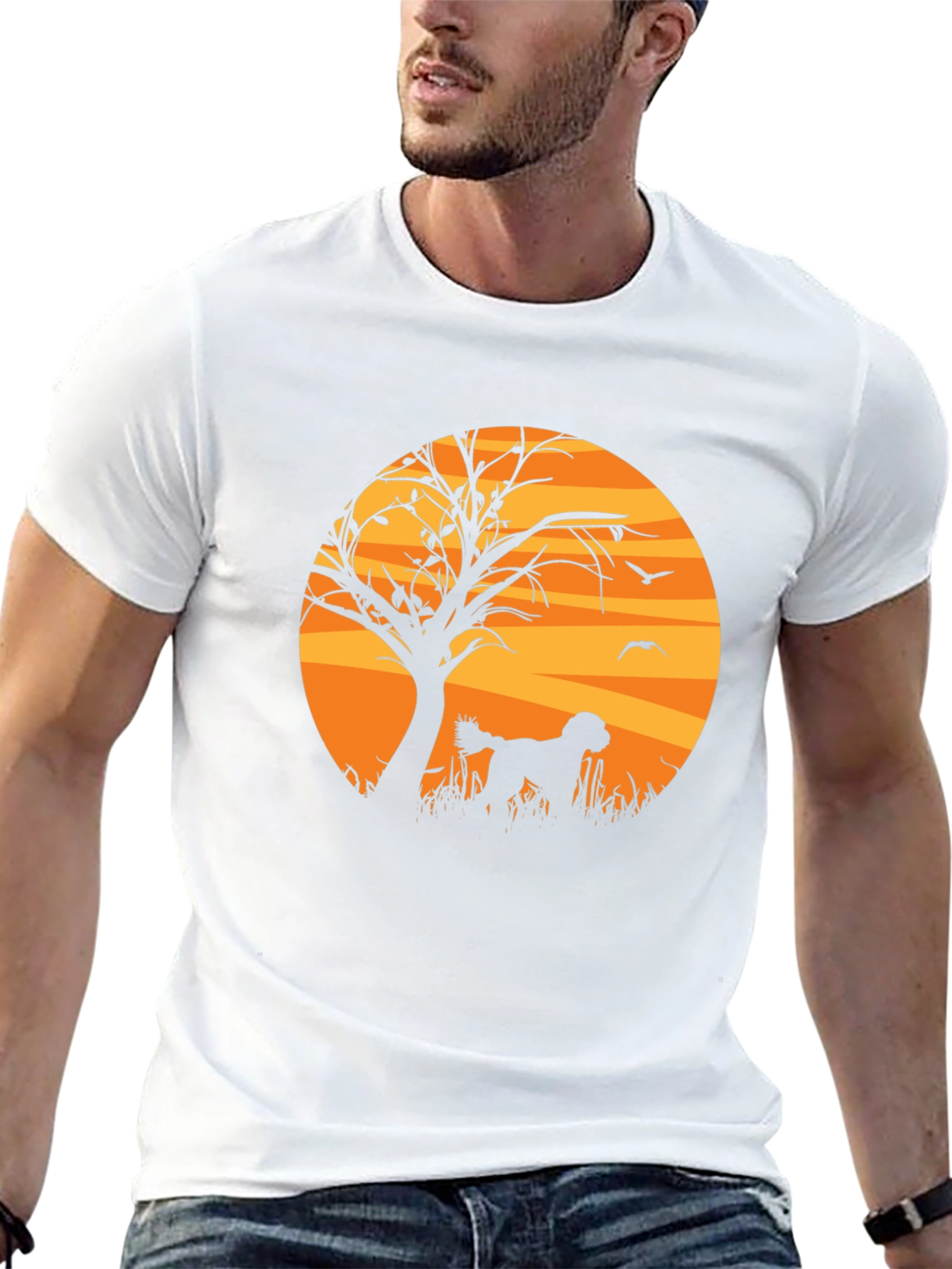 Silhouette Dog Graphic T-Shirt