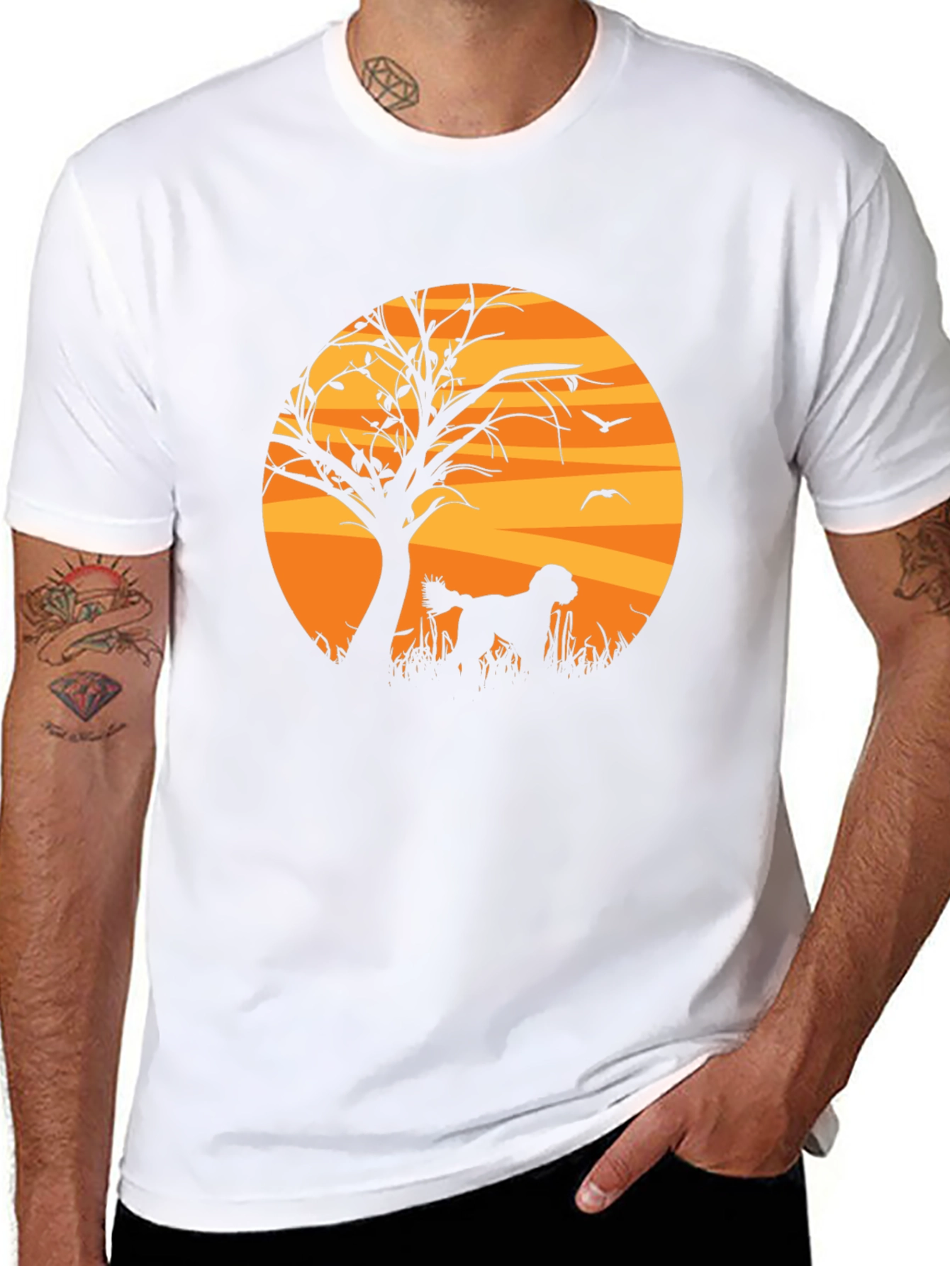 Silhouette Dog Graphic T-Shirt