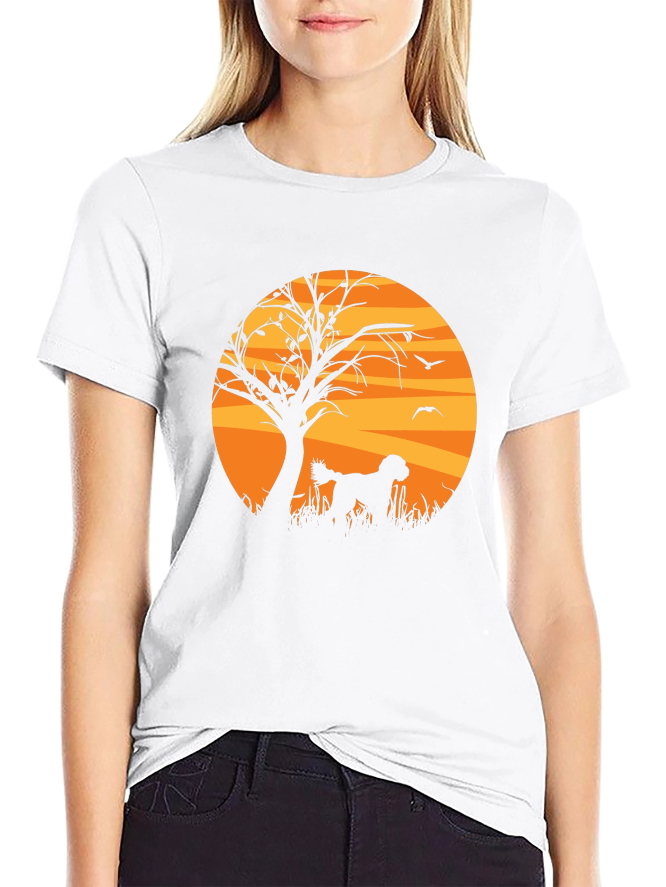 Silhouette Dog Graphic T-Shirt