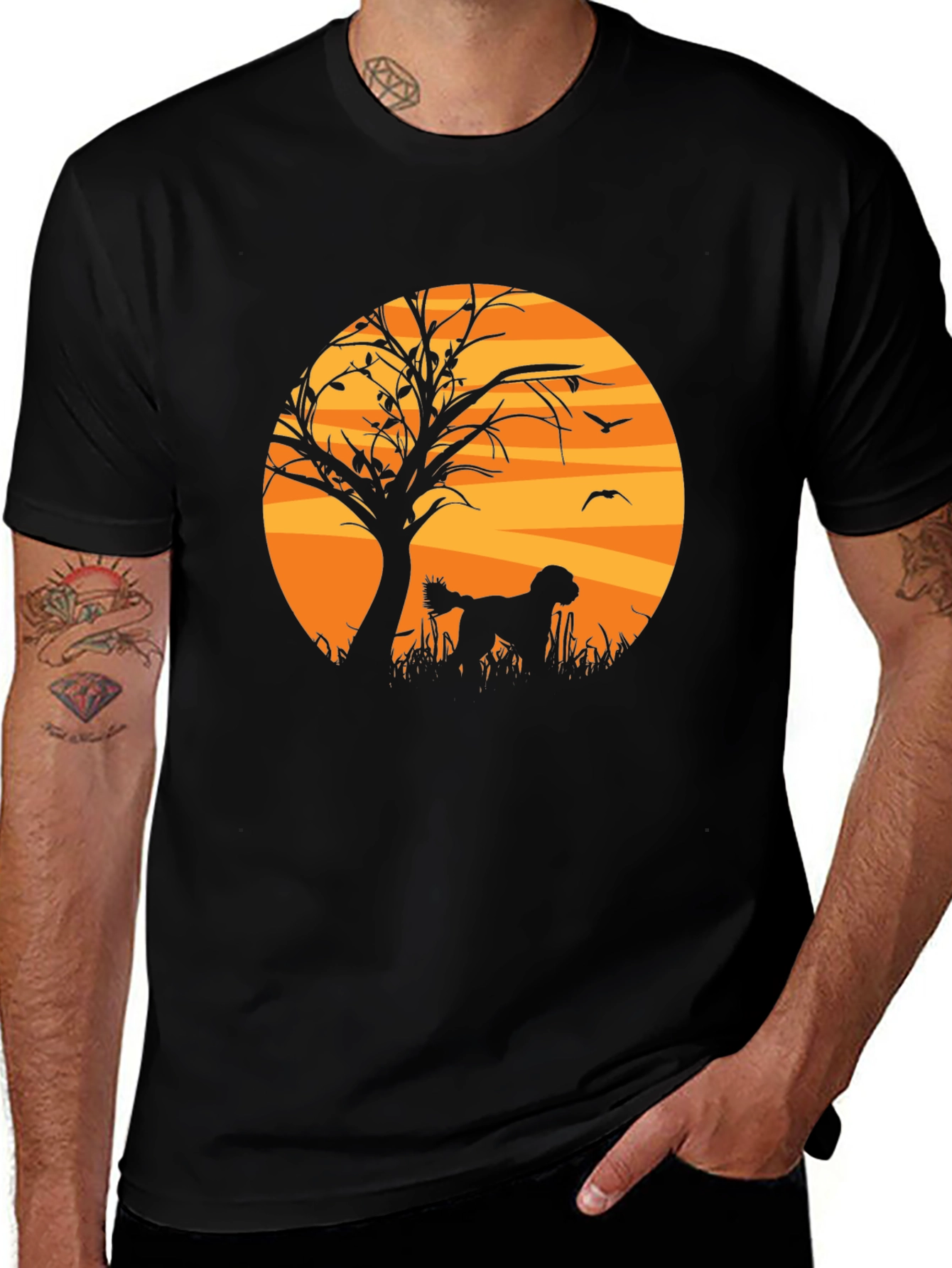 Silhouette Dog Graphic T-Shirt