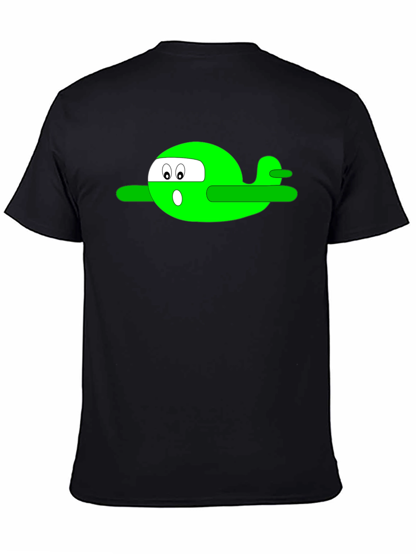 Cartoon Airplane T-Shirt - Black Graphic Tee