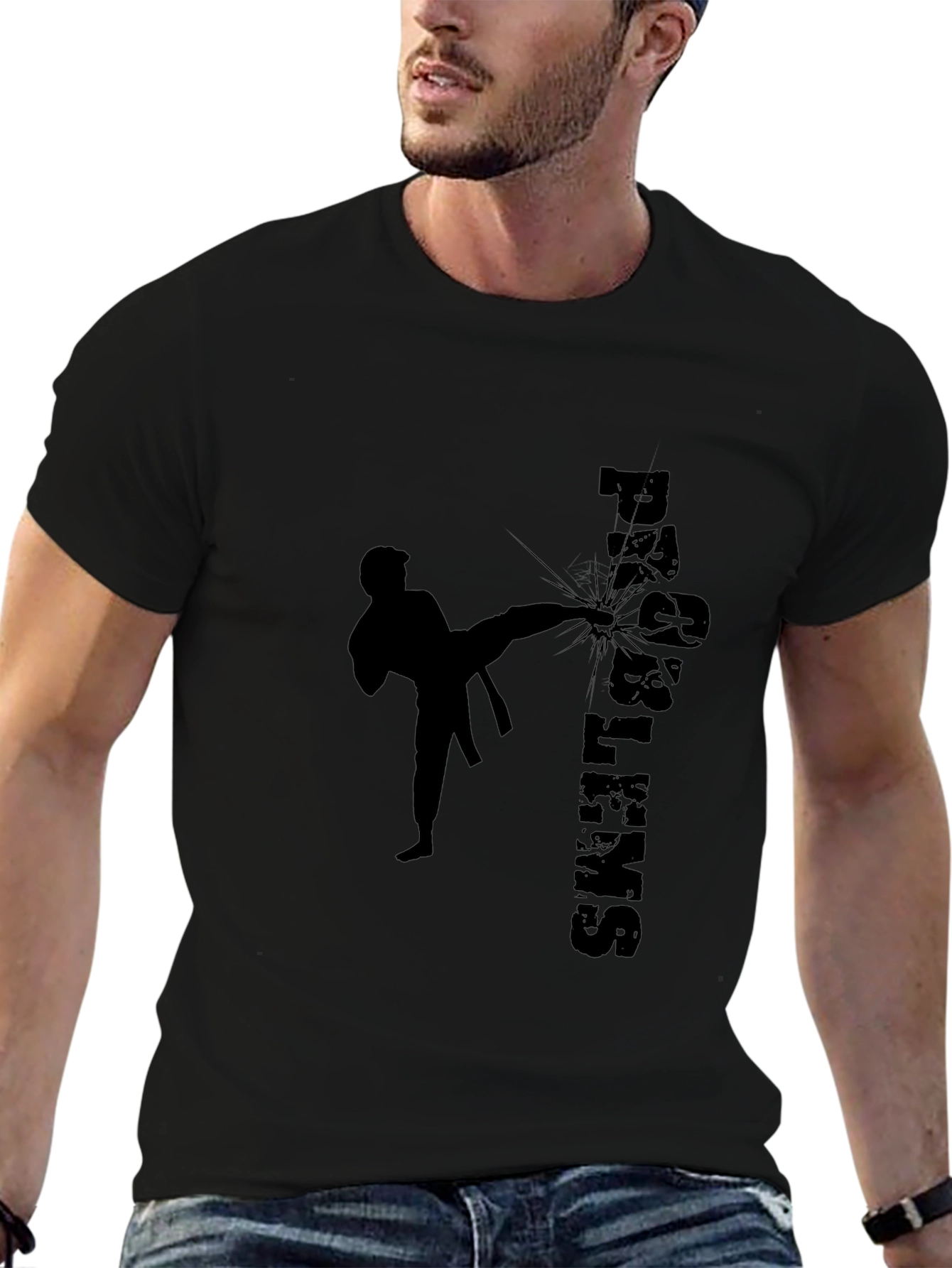 Martial Arts Kick Black T-Shirt