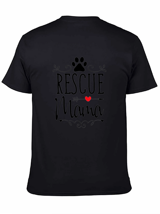 Rescue Mama Dog Paw Heart T-Shirt