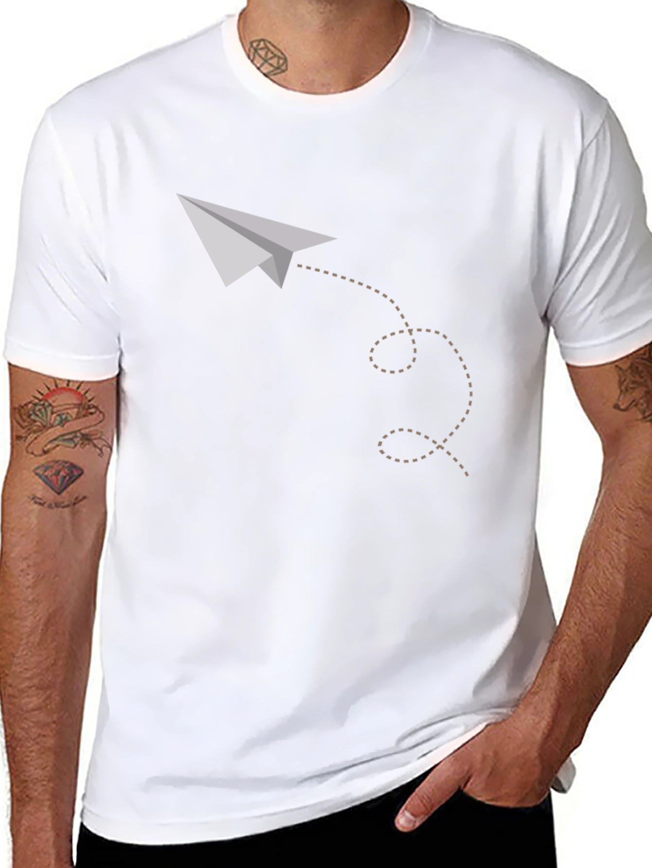 Paper Airplane Graphic Tee - Soft Cotton Casual Shirt