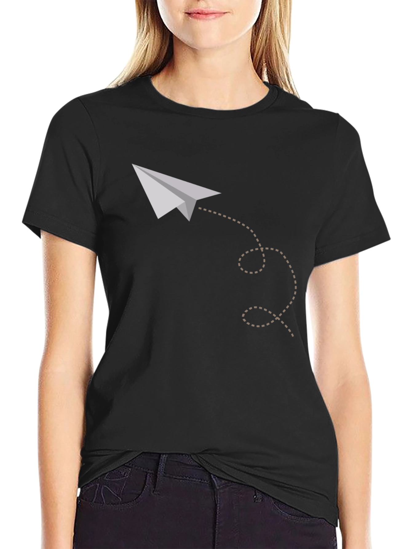 Paper Airplane Graphic Tee - Soft Cotton Casual Shirt