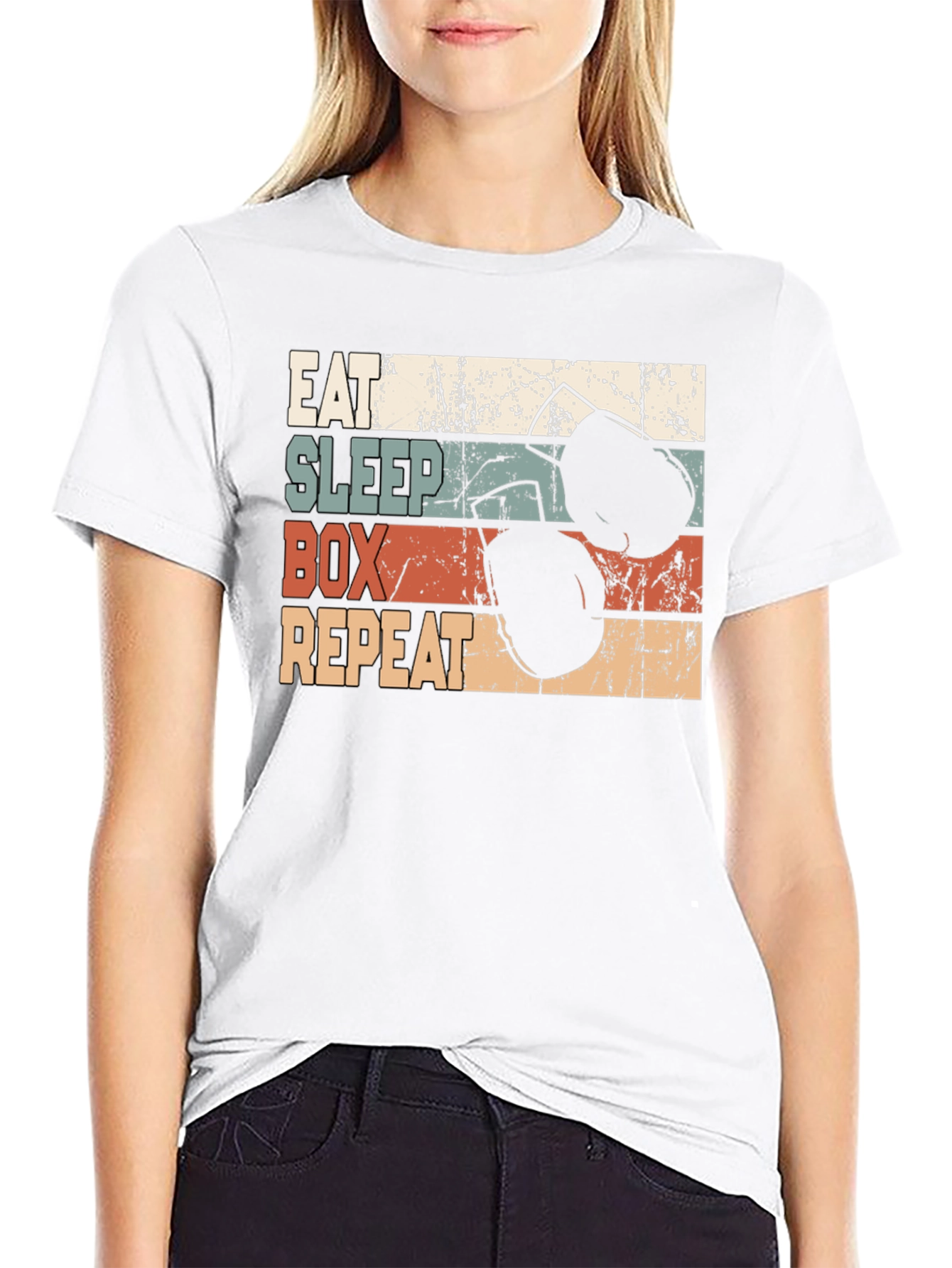 Eat Sleep Box Repeat Graphic T-Shirt