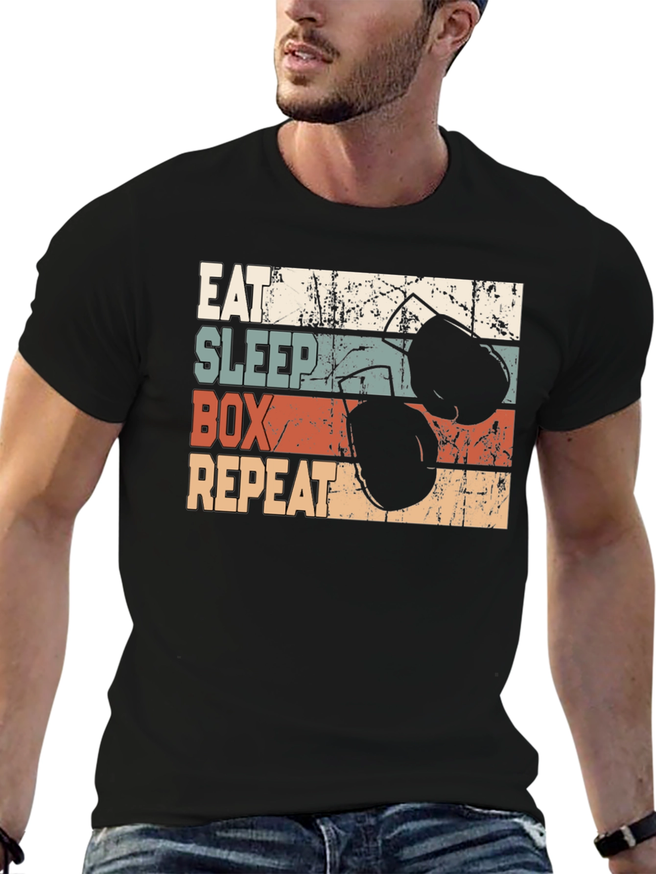 Eat Sleep Box Repeat Graphic T-Shirt