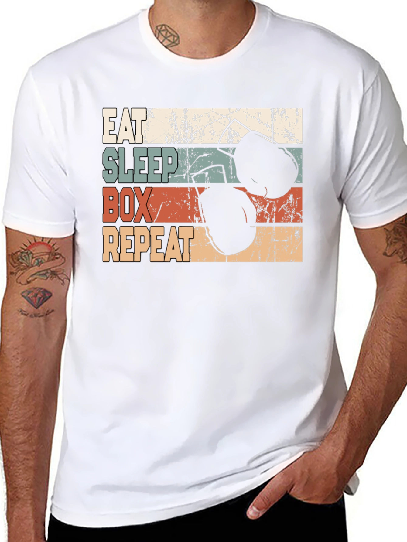 Eat Sleep Box Repeat Graphic T-Shirt