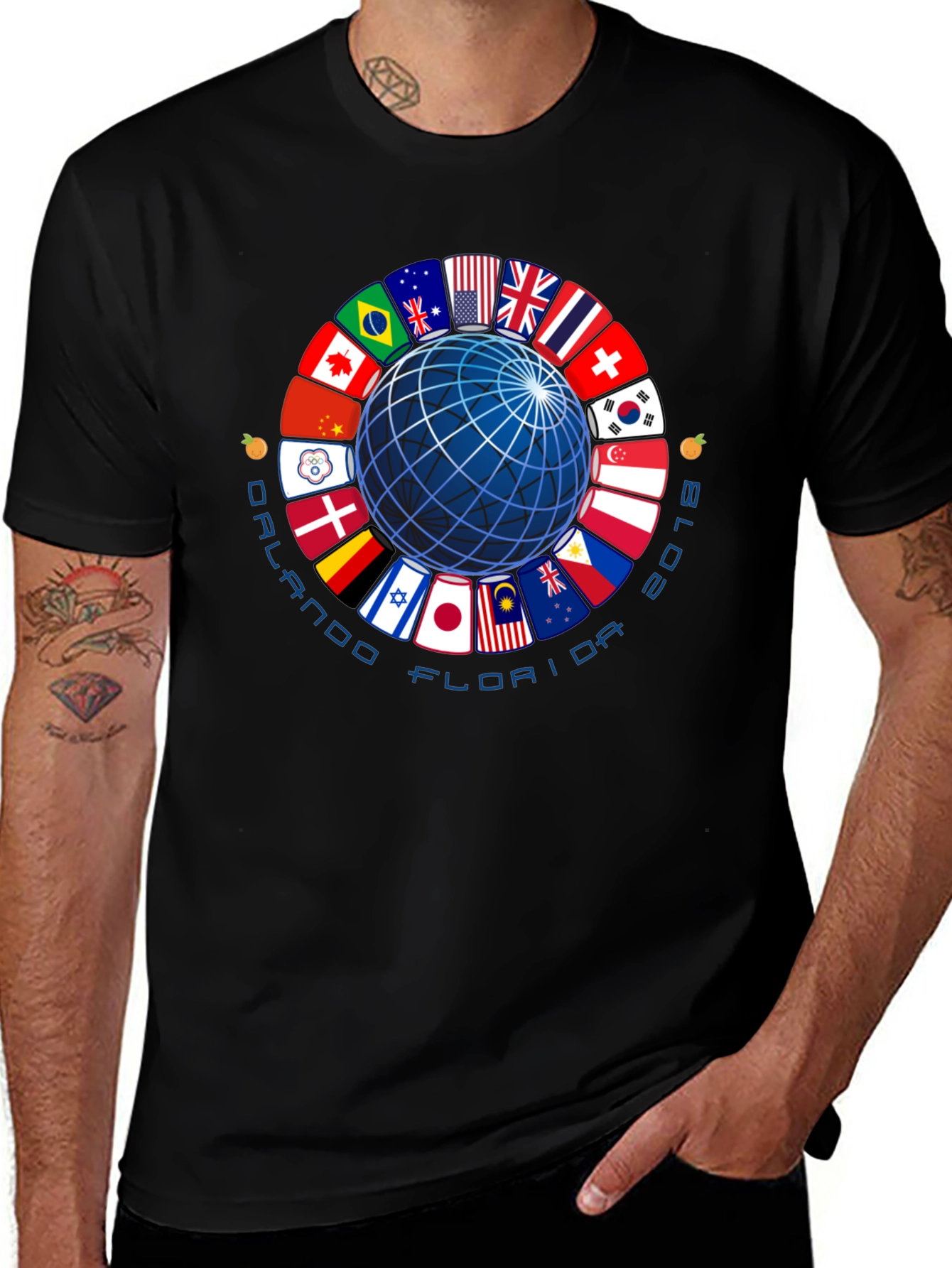Orlando Florida 2018 Global Flags T-Shirt