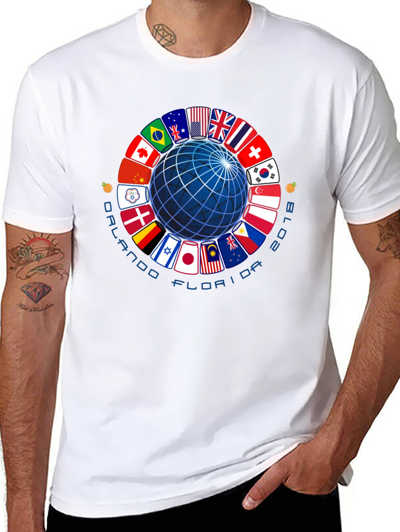 Orlando Florida 2018 Global Flags T-Shirt