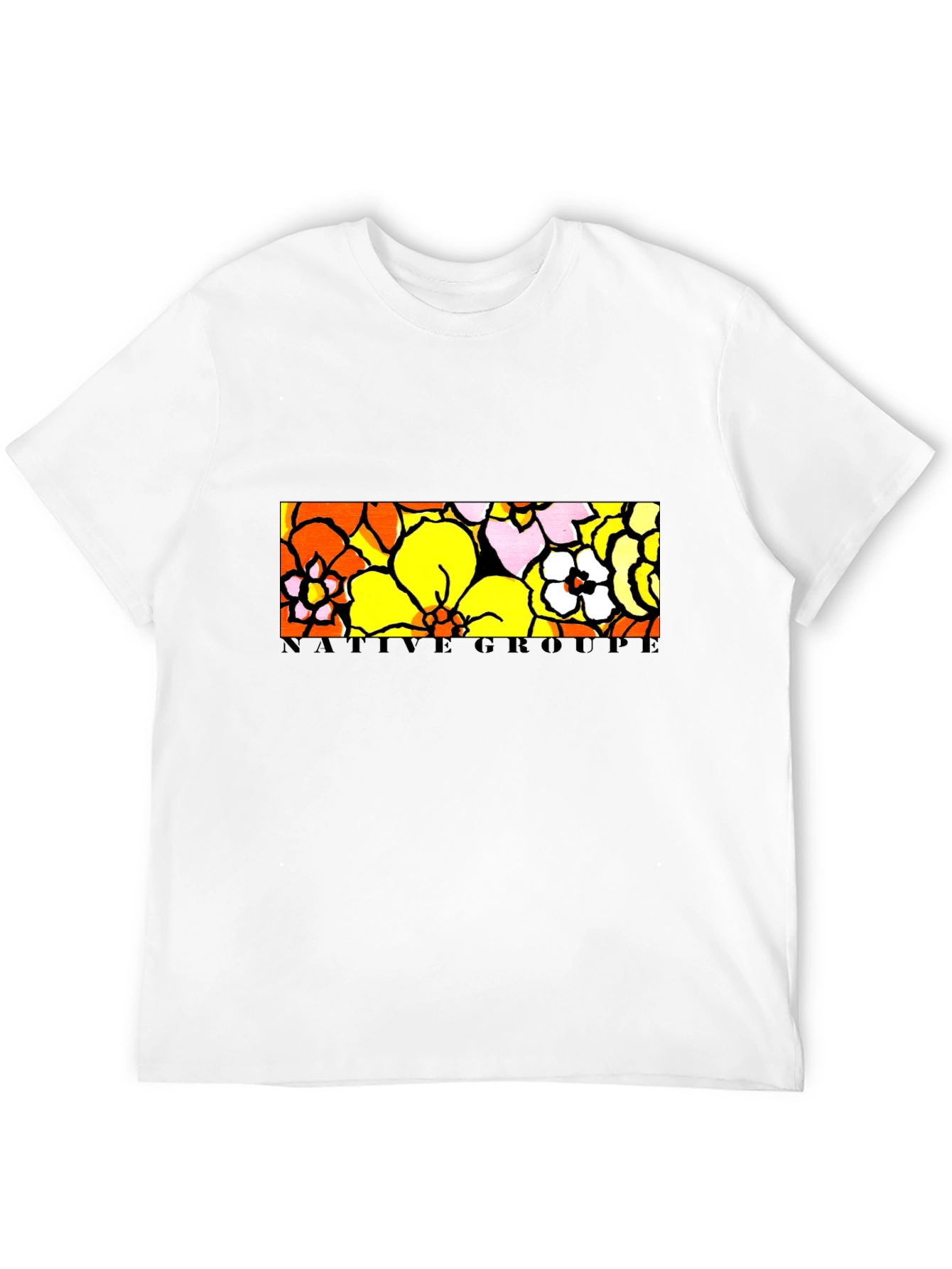 Native Groupe Floral Print Black T-Shirt