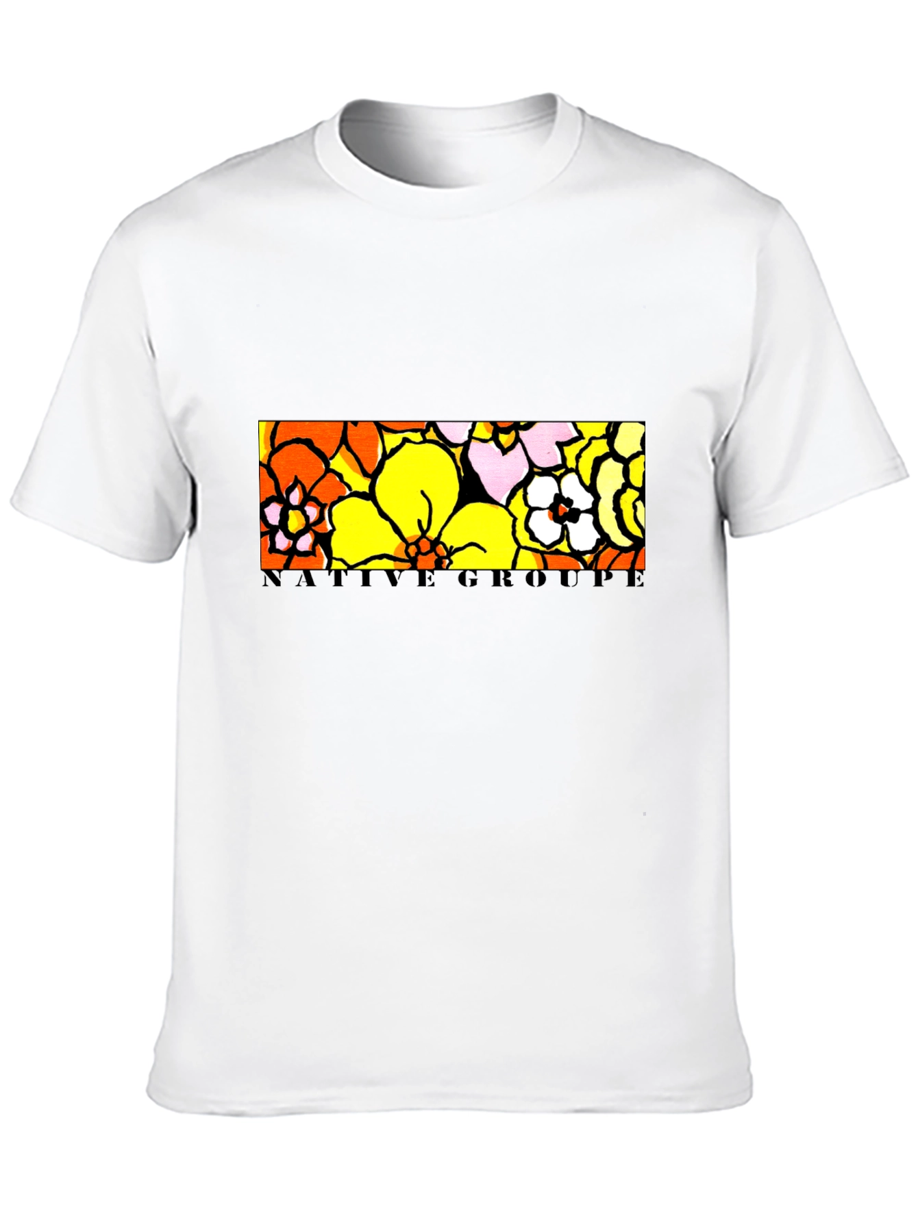 Native Groupe Floral Print Black T-Shirt