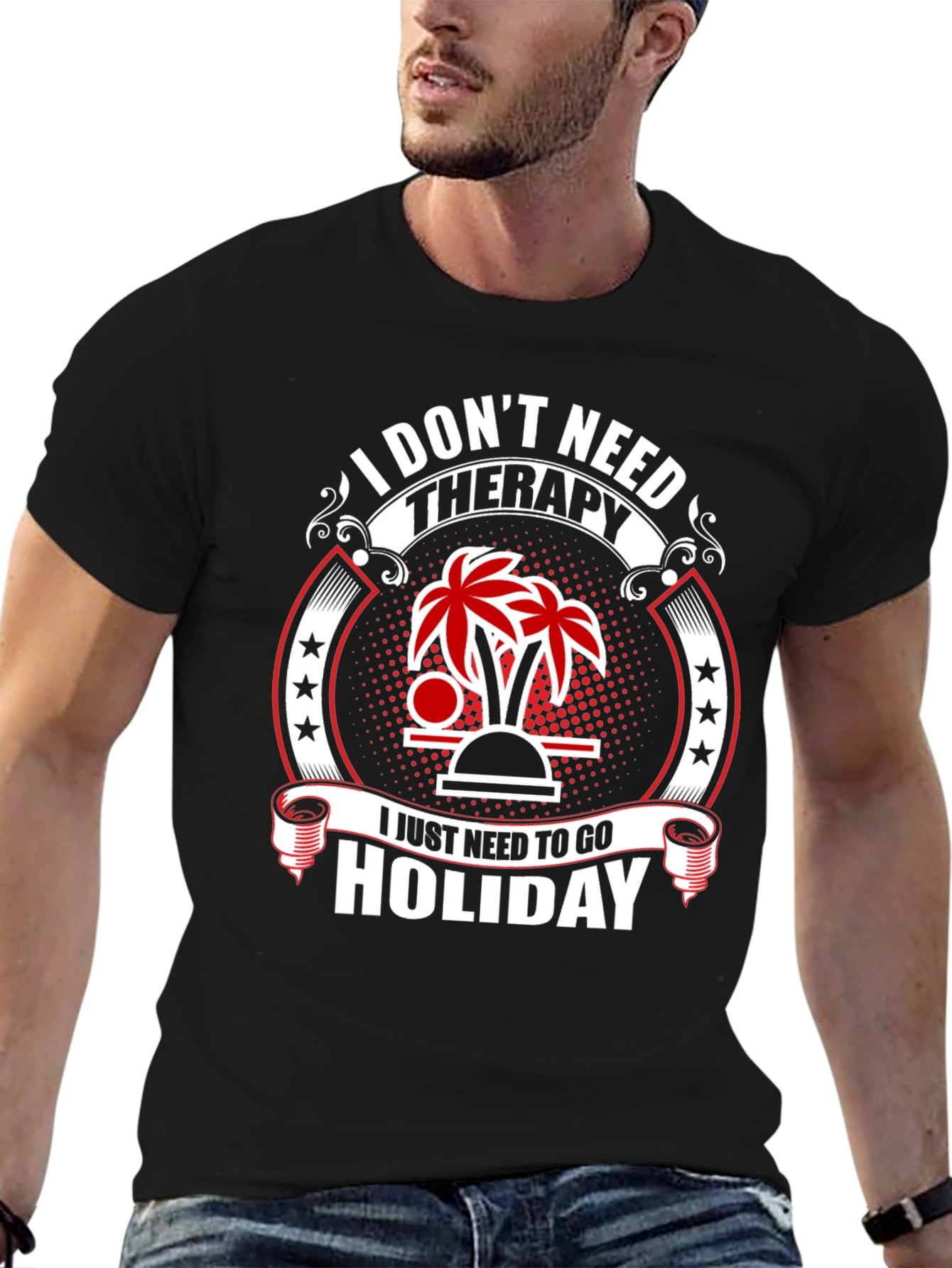 Holiday Therapy Black T-Shirt