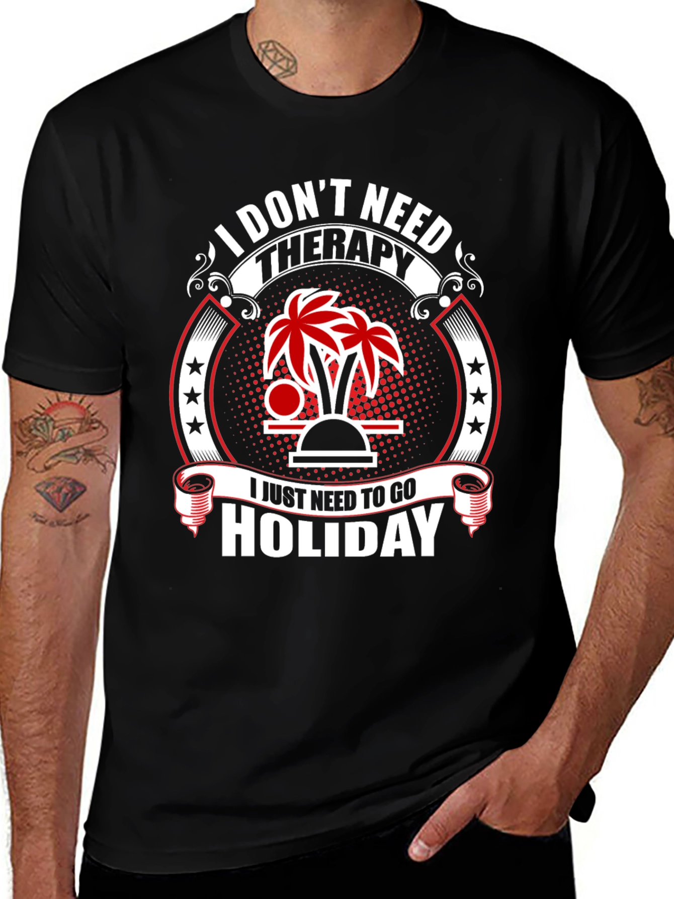 Holiday Therapy Black T-Shirt