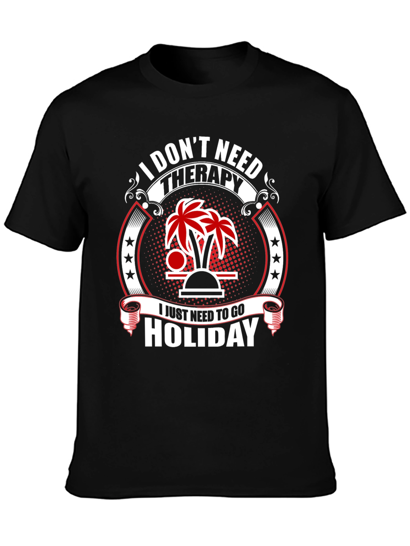 Holiday Therapy Black T-Shirt